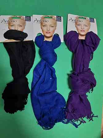 Шарфики женские набор из 3-х штук (фиолетовый, синий, черный) - размер шарфа приблизительно 170*65см Киев