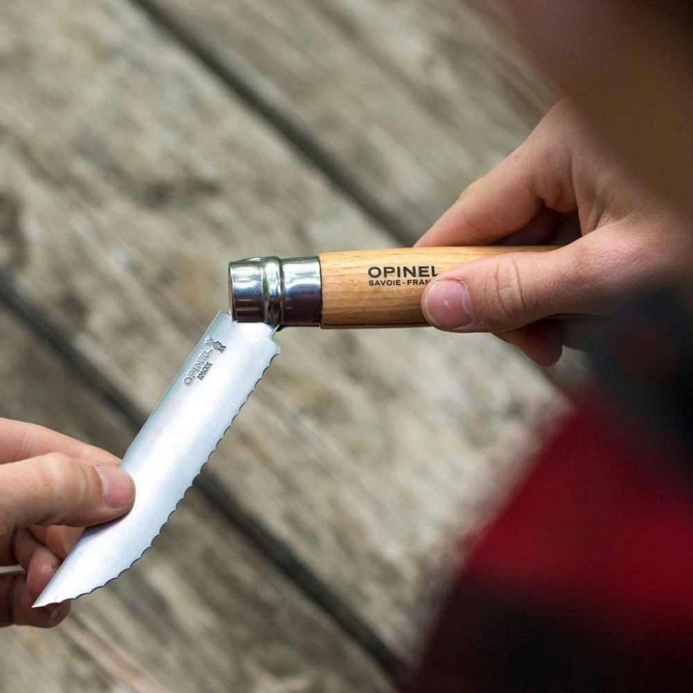 Кухонний Ніж складаний зубчастий Opinel No.12 "Inox Natural" (002441) Нержавіюча сталь Нововолинськ - фото 6