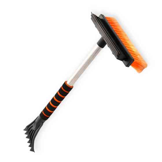 Щетка скребком на ручке 50см мягкая вставка, алюм. трубка + стяжка воды 3в1 