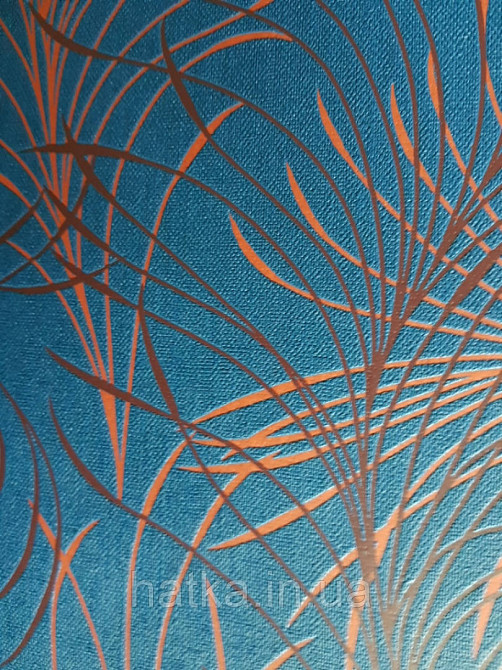 Обои виниловые на флизелине Marburg 82127 Felicita абстракция перья красные бордовые на темно синем Киев - изображение 3