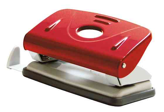 Діркопробивач металевий 10 арк. "Norma" з лінійкою 8 см. червоний, 4344-01N, шт Київ