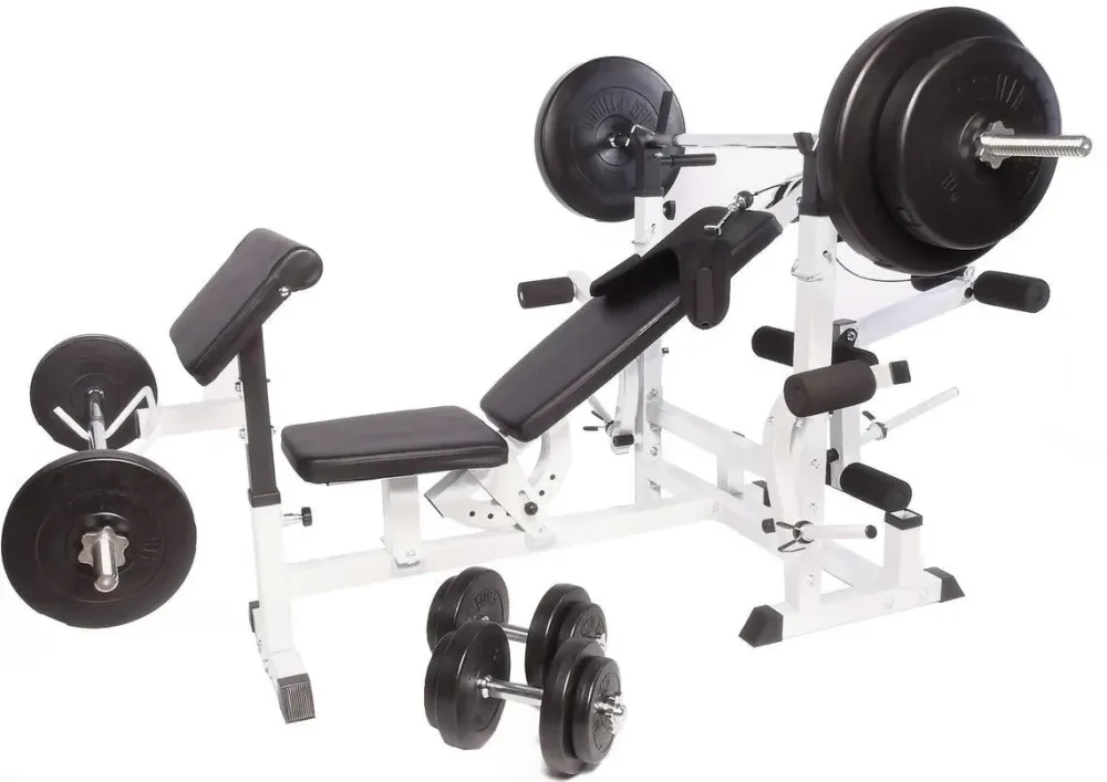 Тренажер Gorilla Sports Лавка Pod Sztangę Do Treningu Siłowego + Гриф Гантелі Obciążenia Czarny Киев - изображение 1