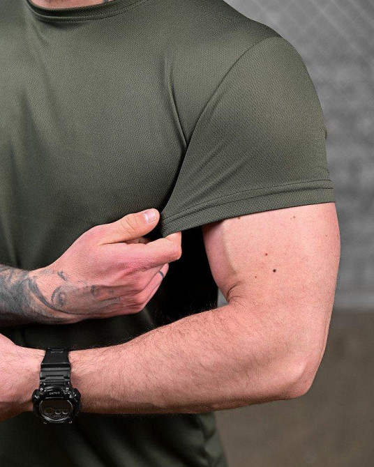 Тактическая потоотводящая футболка  волк олива    ДЛ7245 Одесса - изображение 3