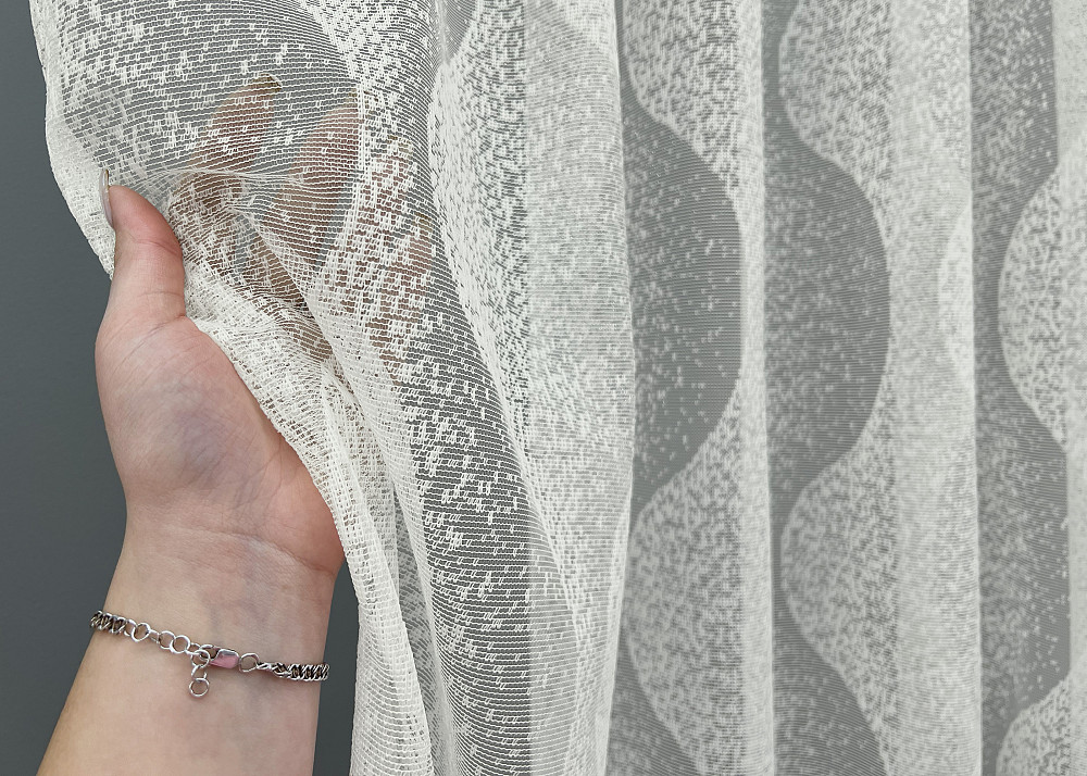 Тюль жакард колір молочний 1994т Київ - фото 3