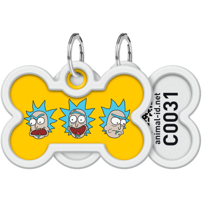 Адресник для животных WAUDOG Smart ID с QR паспортом "Рик и Морти 3", кость 40х38 мм (231-0282) Винница - изображение 1