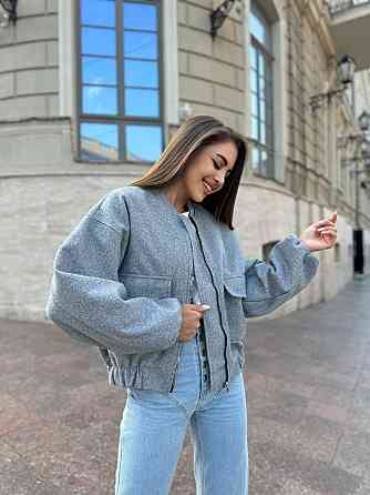 Жіночий стильний бомбер на блискавці кашемір + підкладка Одеса