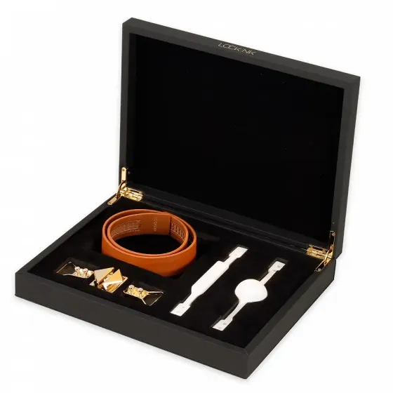 Шкіряний кляп з 2-ма насадками LOCKINK Ball-Gag & Gag-bite Set - Brown Львів