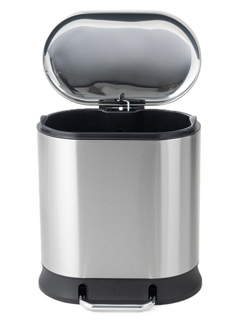 Овальное мусорное ведро с плавным закрытием Mixxus Premium Strong-TC0120 20л, цвет нержавеющая сталь Харьков - изображение 15