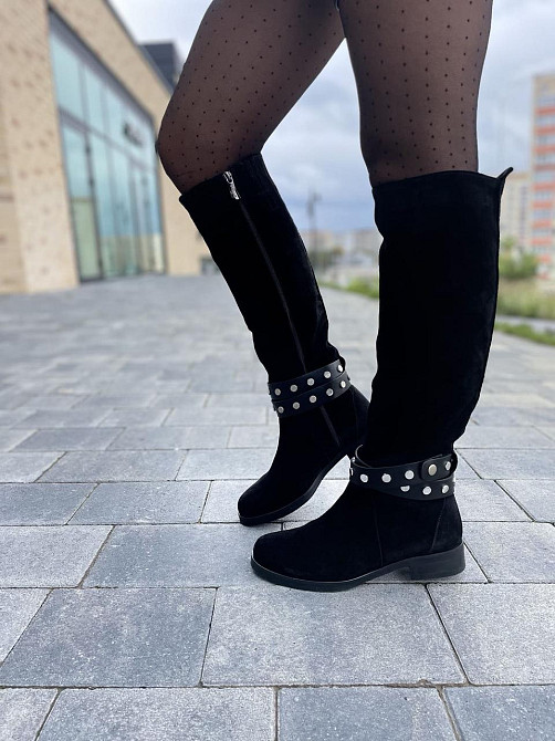 Nivelle Жіночі чоботи зимові з натуральної замші чорні / Чоботи замшеві 5466/2517 р. 37-40 Коломыя - изображение 4