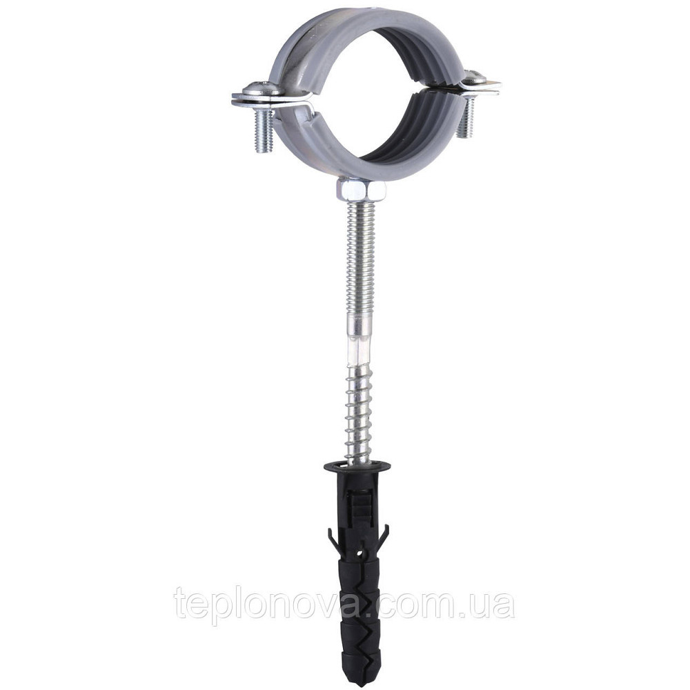 Хомут у зборі CR 1 1/4| (42-47 мм) з гвинтом-шурупом 8*80 і дюбелем у уп., сірий Чернівці - фото 4