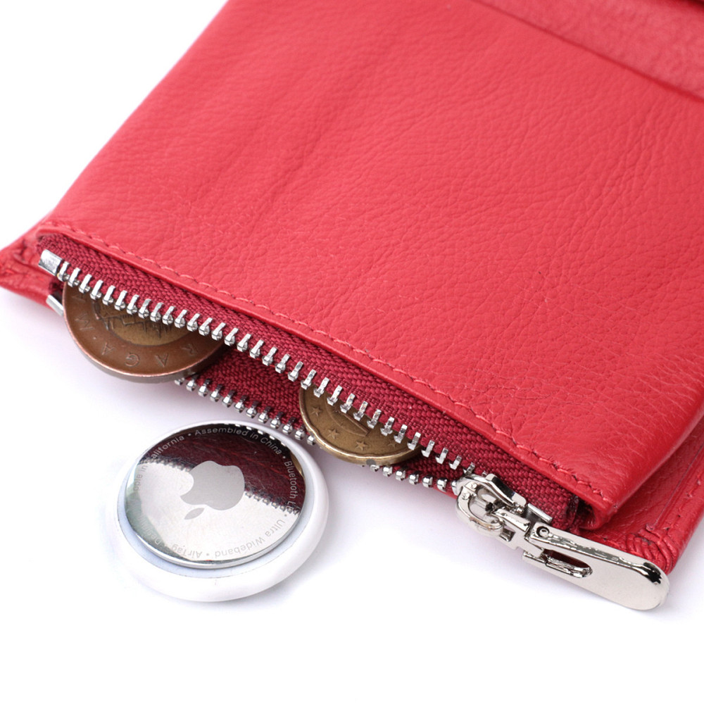 Жіночий гаманець вертикального формату із натуральної шкіри ST Leather 22704 Червоний Київ - фото 4