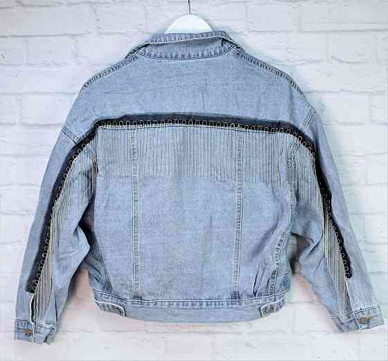 Джинсовая куртка женская оверсайз с бахрамой р 42-46 Харьков
