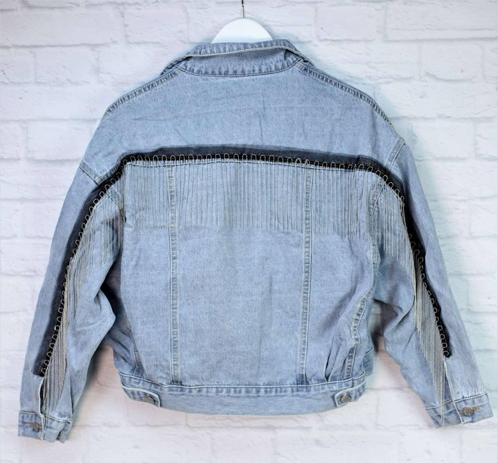 Джинсовая куртка женская оверсайз с бахрамой р 42-46 Харьков - изображение 5