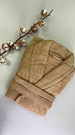 Жіночий халат Ideal Textile банний махровий бежевий (56860456) Чернівці