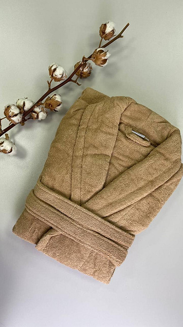 Женский халат Ideal Textile банный махровый бежевый (56860456) Черновцы - изображение 3