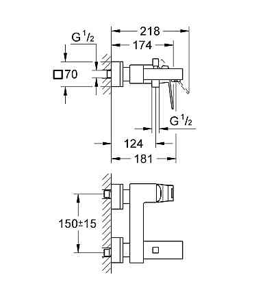 Змішувач для ванни Grohe Eurocube (23140000) ( 21418 ) Харьков