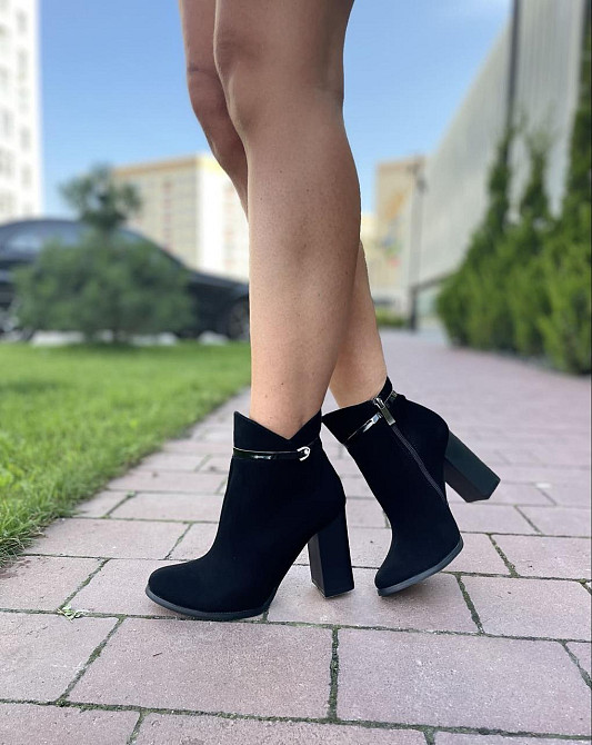 Жіночі черевики VESNA чорні натуральна замша высота 11 см подъем 9 см размер 39 (2525) Коломыя - изображение 4