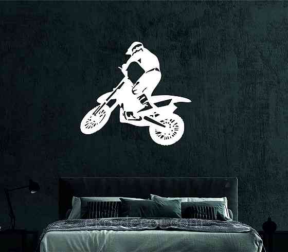 Декоративное настенное Панно «Мотоцыкл» Декор на стену 70*64 см, Белый Киев