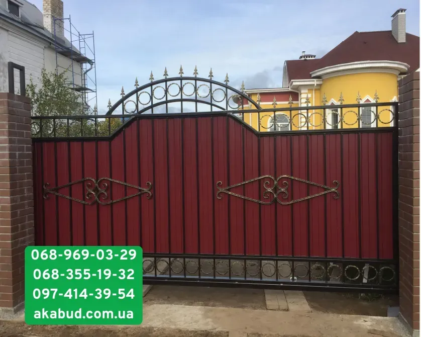 Секційний паркан із сітки 3D, паркани з профлиста, навіс, ворота Кривий Ріг - фото 15