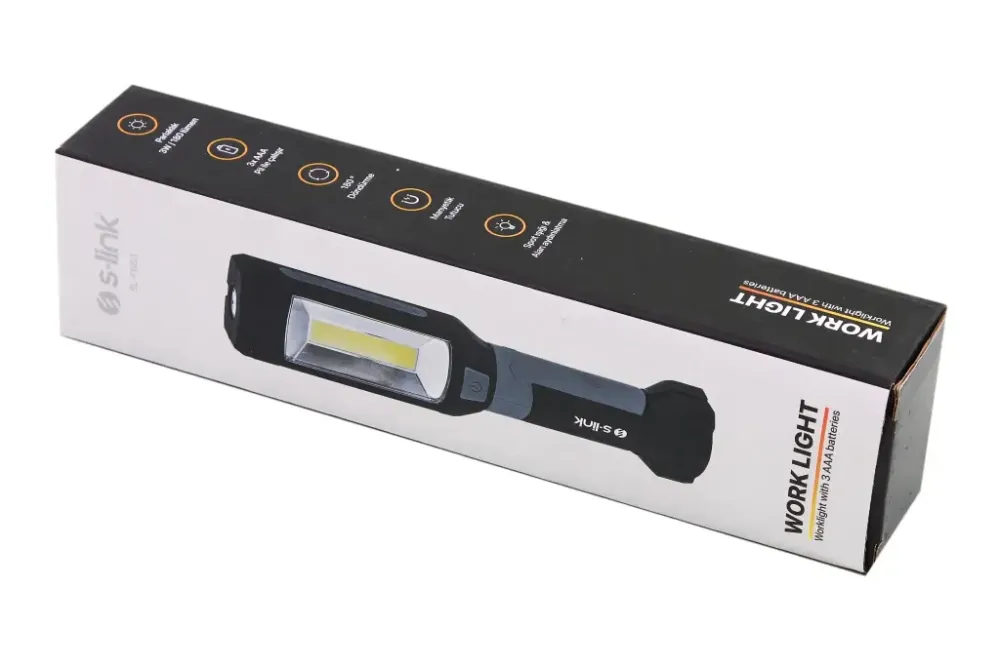 Фонарик ручной пластм. 90лм/1Вт S-link c магнитом и крючком (3 режима, под AAA батарейки) Винница - изображение 4