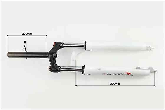 Вилка 26 "амортизаційна, без різьби 1-1/8" (28,6мм), шток 200мм, з ходом 80мм, Disk-brake, M Lockout, біла FRK-26 Київ