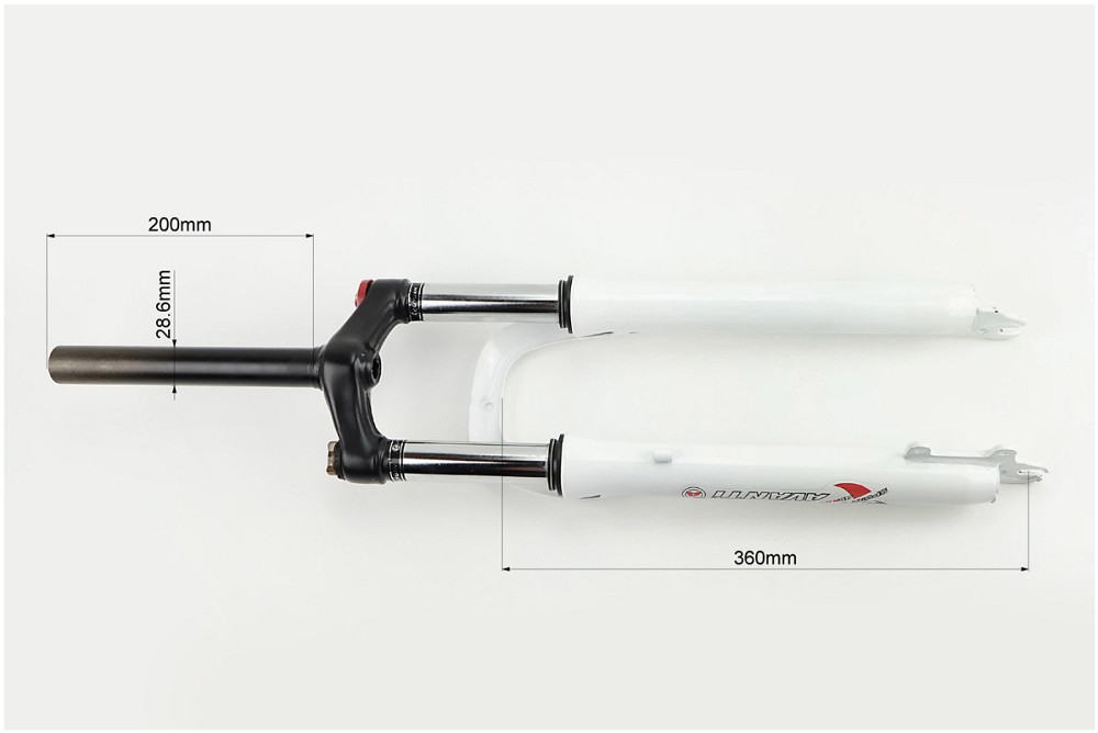 Вилка 26 "амортизаційна, без різьби 1-1/8" (28,6мм), шток 200мм, з ходом 80мм, Disk-brake, M Lockout, біла FRK-26 Київ - фото 4