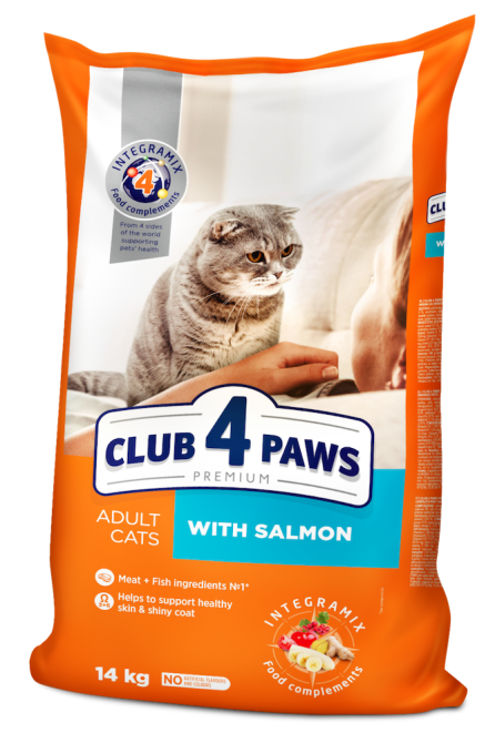Сухий корм для котів Club 4 Paws Клуб 4 лапи з лососем 1 кг (на вагу) Вінниця - фото 2