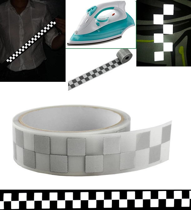 Лента светоотражающая 5 см на 1 м серый Киев - изображение 1