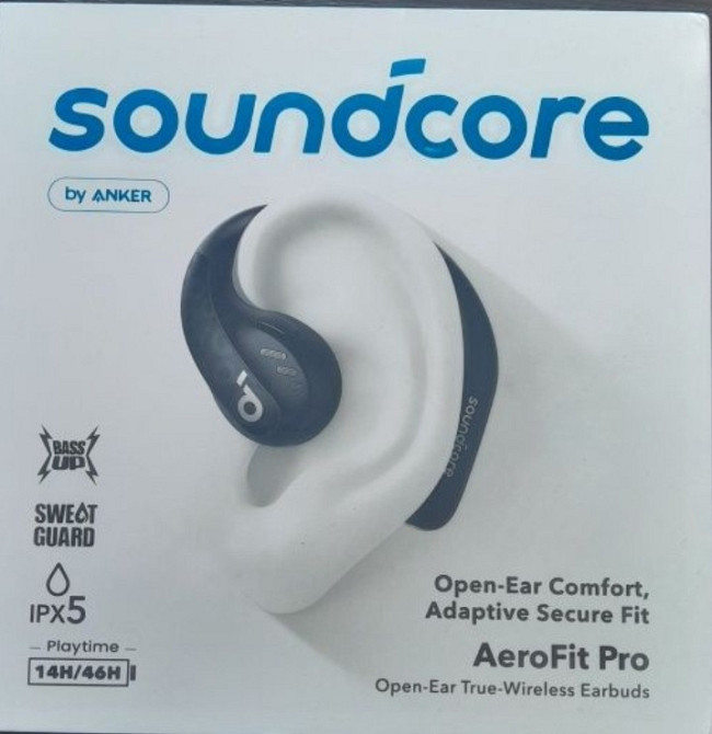 Навушники TWS Anker Soundcore AeroFit Pro Black Киев - изображение 3