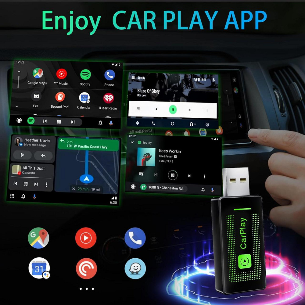 Бездротовий адаптер CarPlay Lyssiefeel, USB-A USB-C, для авто з дротовим CarPlay, карплей для iPhone iOS 10+ Київ - фото 3