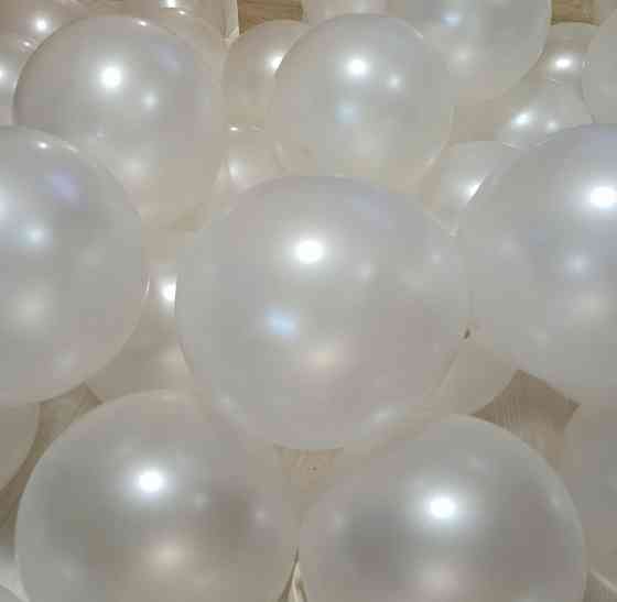 Шарики латексные перламутр белый 12'' 30см Київ