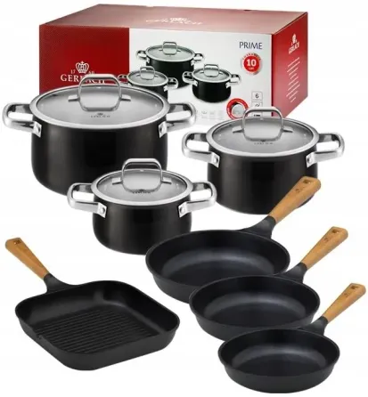 Gerlach Prime Комплект Garnków Z Pokrywkami 6el. + Сковорідка Natur 20 24/28 28cm (329KP2) Киев