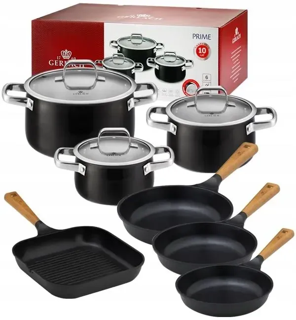 Gerlach Prime Комплект Garnków Z Pokrywkami 6el. + Сковорідка Natur 20 24/28 28cm (329KP2) Киев - изображение 1
