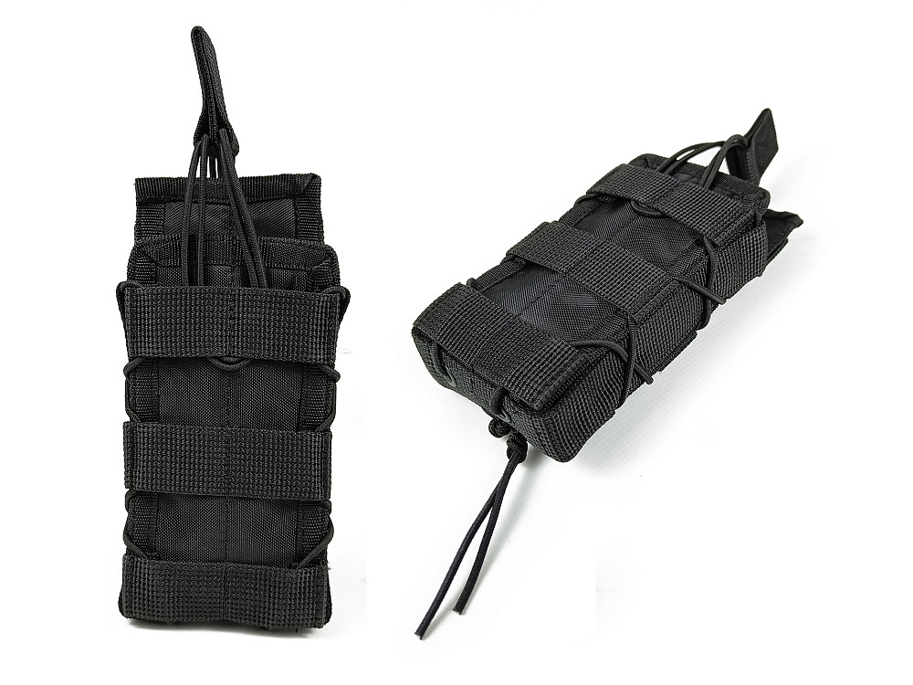 Підсумок під магазин АК/РПК одинарний відкритий чорний (MOLLE, підсумок на розгрузку, жилет, РПС) Коломия - фото 1