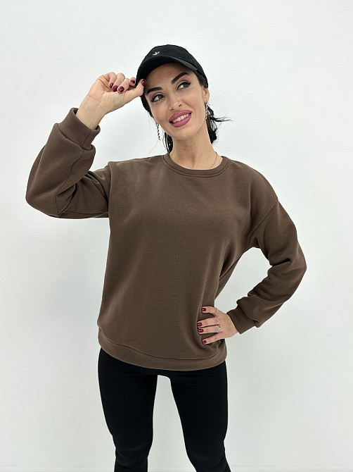 Базовий однотонний світшот "Stand" оптом | Норма і батал Шоколадний, 50-52 Київ - фото 2