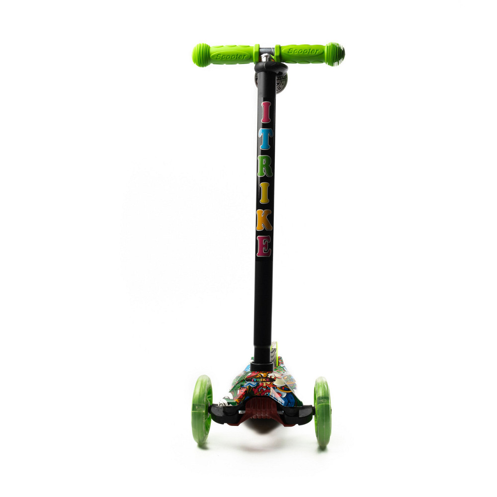 Самокат дитячий триколісний iTrike MAXI JR 3-055-1-WP2 зі світними колесами, кермо регулюється,Зелений Кам'янець-Подільський - фото 3