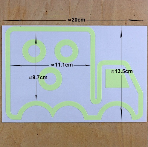 Люмінесцентна наклейка "Машинка" - 20*14см Київ - фото 2
