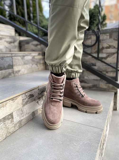 Черевики жіночі M.KRAFT пудра замша натуральна высота 13см размер 37-39 (4293) Коломыя - изображение 8