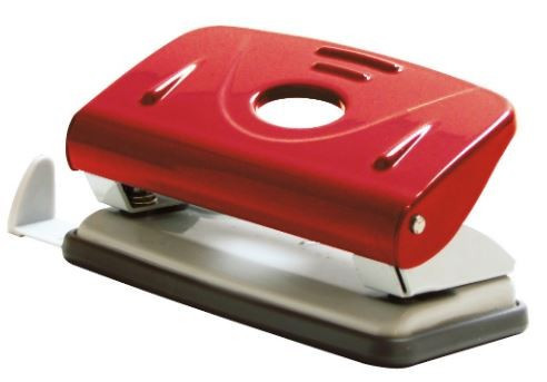 Дирокол "Norma" 4345  8см  20арк металевий з лінійкою червоний, шт Київ - фото 1