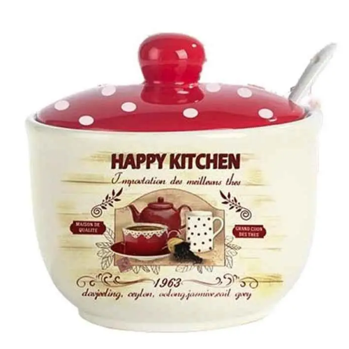 Цукорниця Happy Kitchen з ложкою 450мл d11см/h7,5см 2242-11/1 S&T Житомир