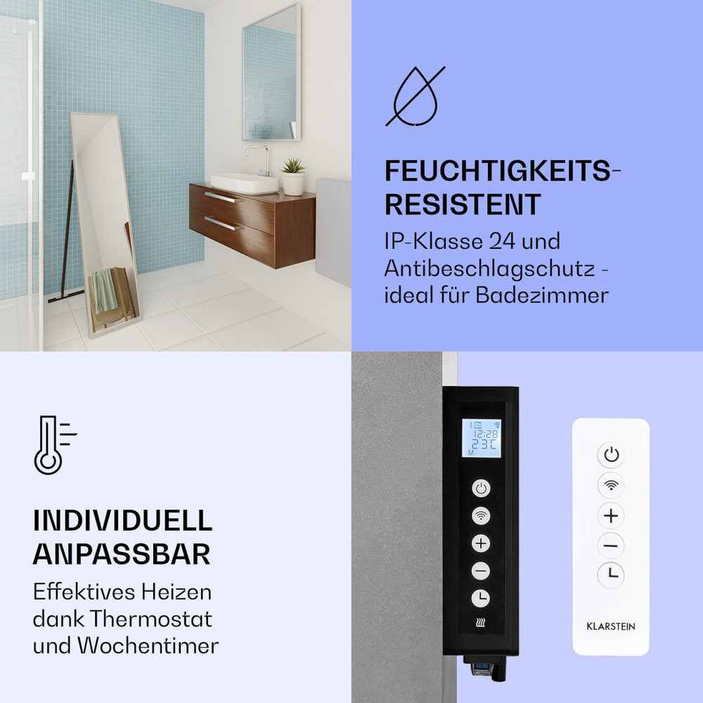 Интеллектуальный инфракрасный обогреватель La Palma 900 40x160 см 900 Вт зеркальное основание 900 Вт (40 x 160 Ровно - изображение 7