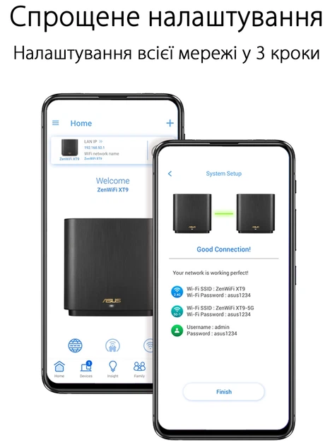 Маршрутизатор Asus ZenWiFi XT9 2PK White MESH система WiFi6 / AX7800 / 2.5 Гбит/с / USB 3G/4G Киев - изображение 3
