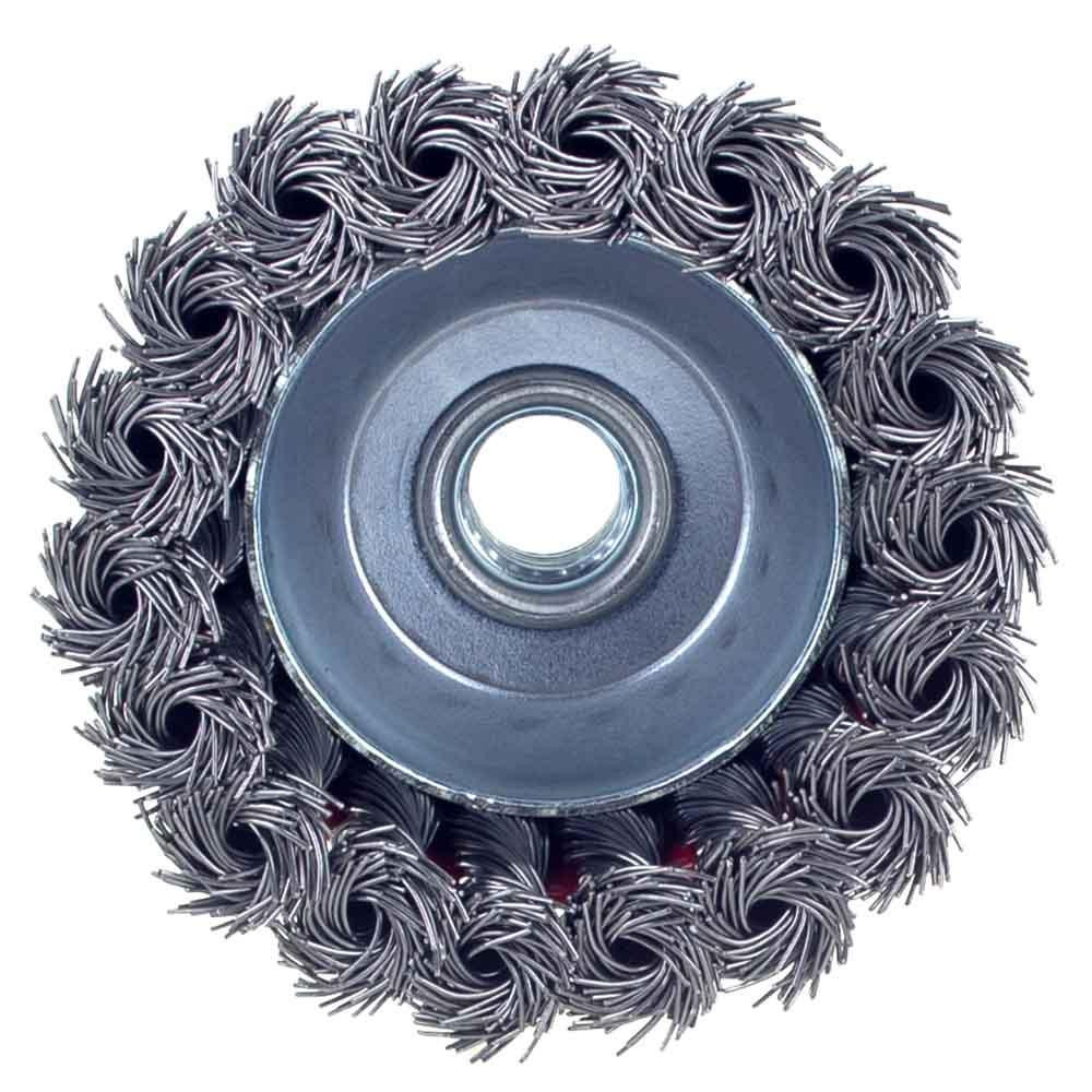 Щетка проволочная чашевидная Ø75мм М14×2мм (стальная витая) SIGMA (9026071) Ровно - изображение 6
