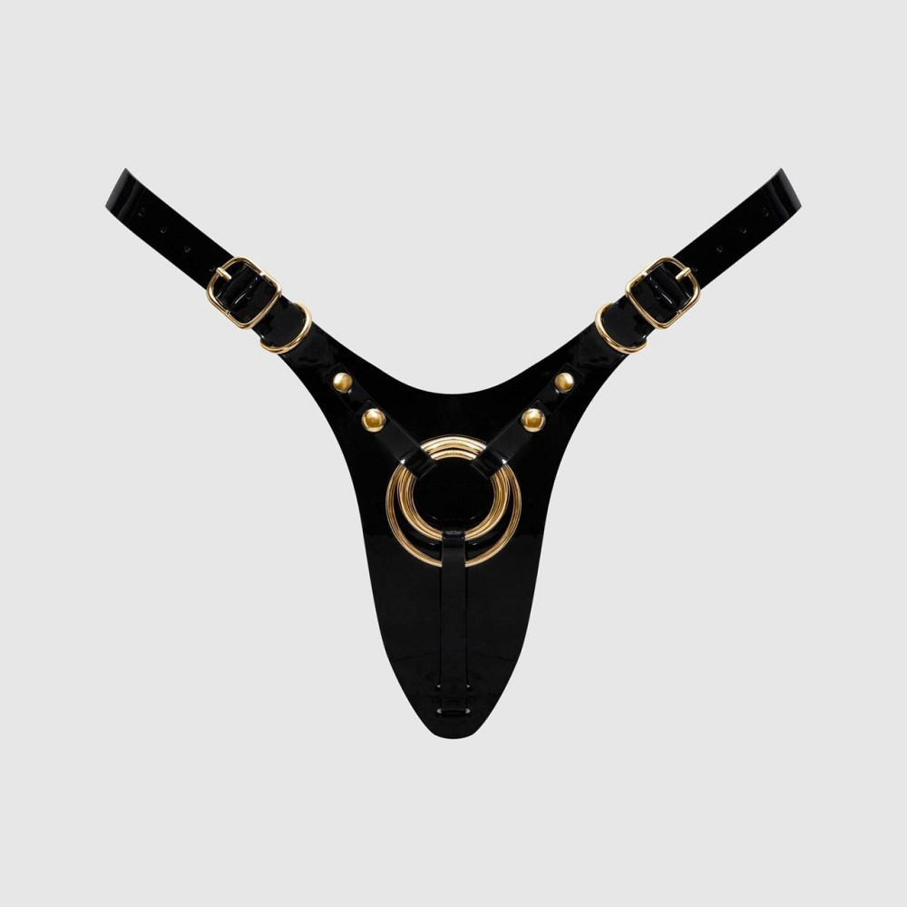 Трусики для страпона Strap-On-Me Leatherette Harness Fabulous - One Size - Black Glossy Sex Aura Київ - фото 1
