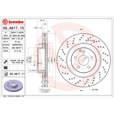 Тормозной диск Brembo 09.A817.11 Винница - изображение 1