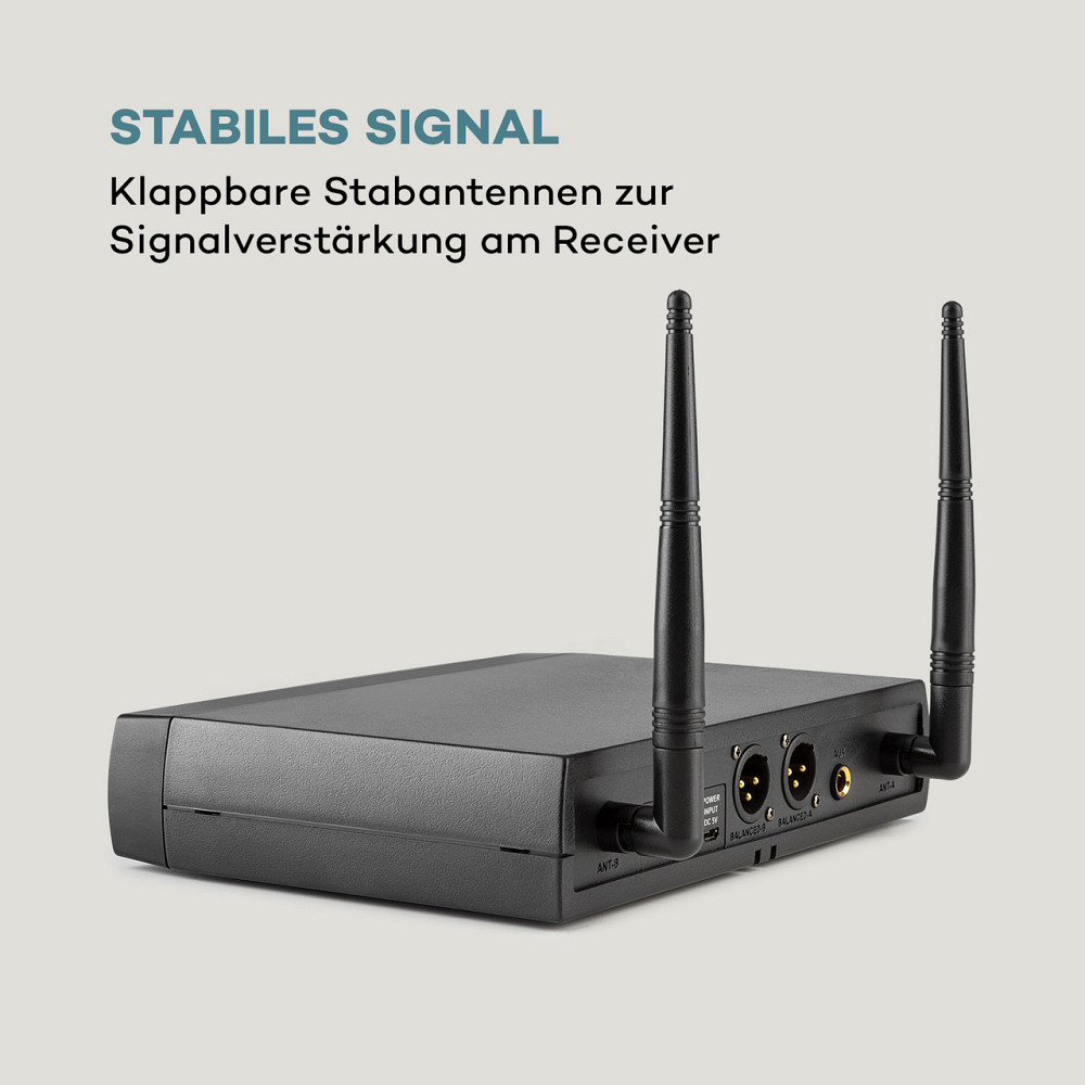 UHF200C-2B 2-канальний комплект бездротових мікрофонів UHF Приймач 2xпередавач + гарнітура 2x мікрофон Рівне - фото 7