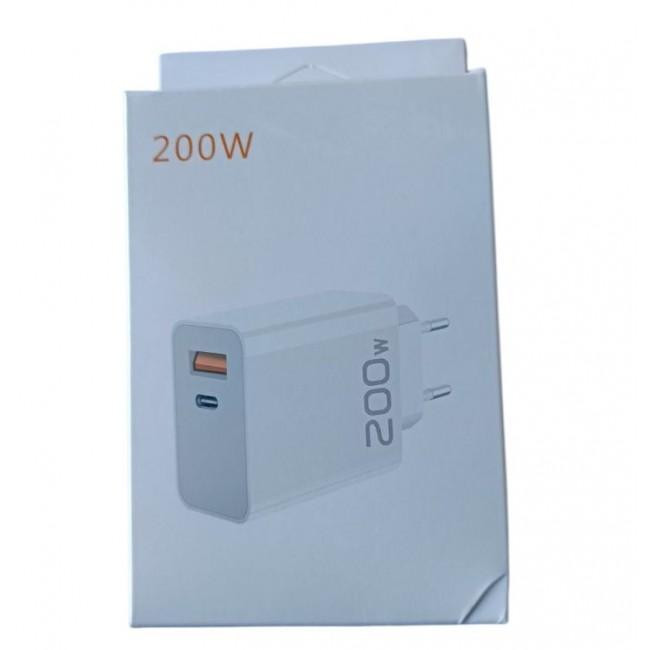 Багатофункціональний адаптер 200W з USB та Type-C роз'ємами, підтримкою швидкої зарядки для телефонів та гаджетів Одеса - фото 2