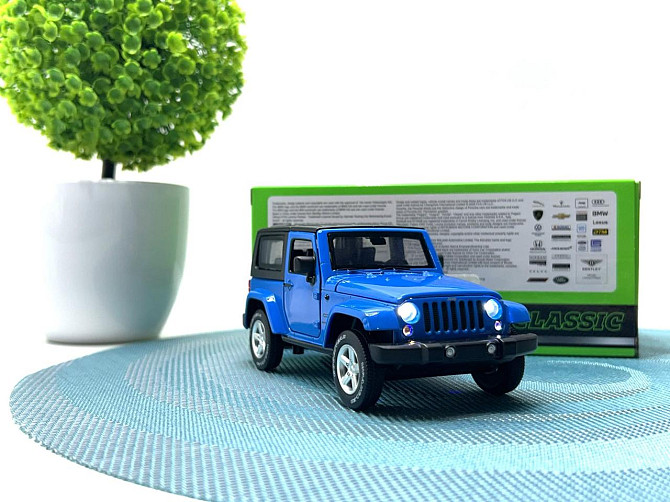Машина металева Автопром Jeep Wrangler світло звук відчиняються двері капот 1:32 Синя (68331) Чернігів - фото 8