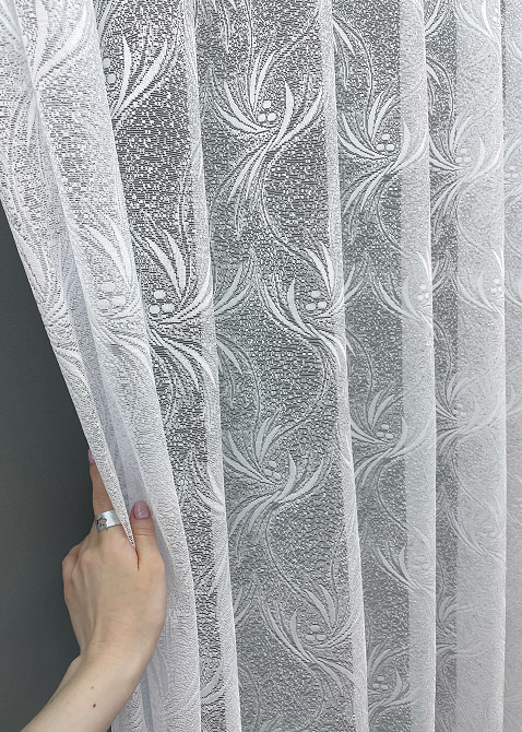 Тюль VR-Textil 644т Преміум Жакард з галстуком Білий 500х270 см (40-597) Київ - фото 2