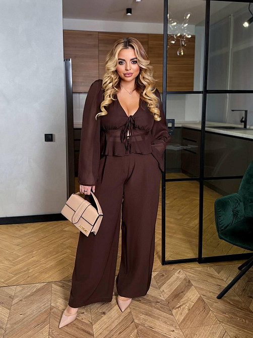 Женская стильная кофточка шифон Шоколад, 46/48 Одесса - изображение 3